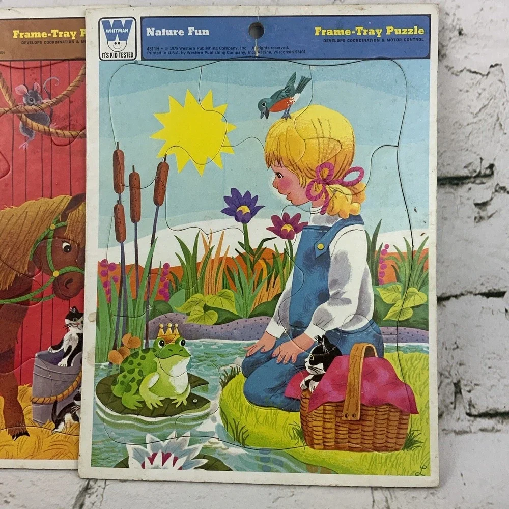 Whitman Kids Frame Tray Puzzles Vintage 1970's Lot Of 3 My‎ Pony Nature Fun